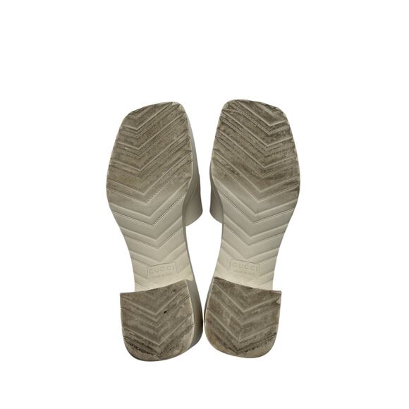 Gucci White Rubber Logo Platform Slide Sandal Size 7 - Picture 6 of 6